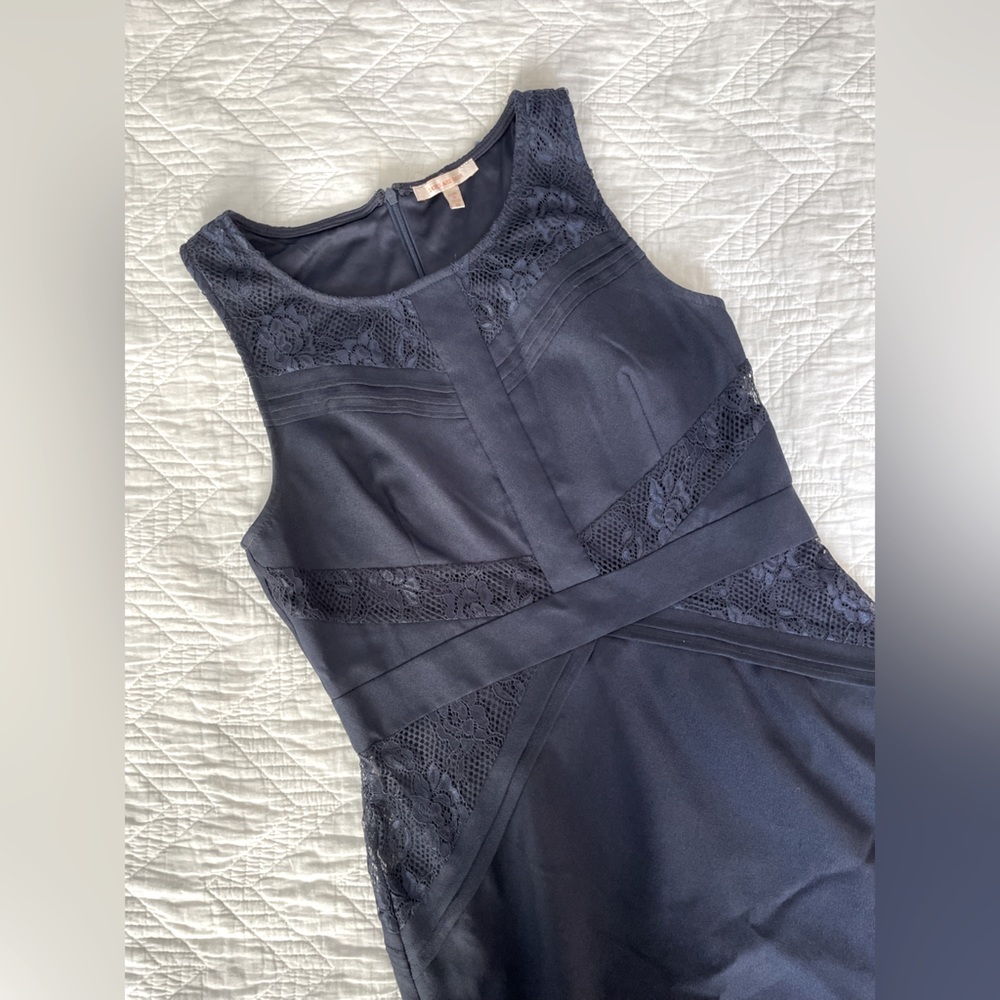 Skies Are Blue - Navy Blue Lace Dress